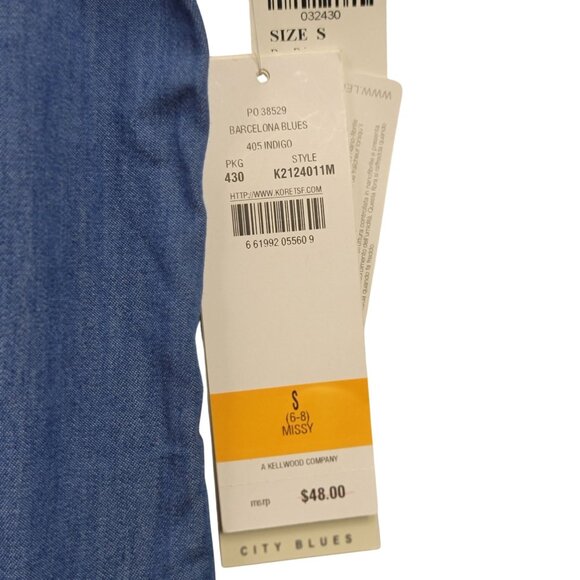 2000s CityBlues By Koret Embroidered Denim Shirt S NWT Vintage Deadstock - Picture 3 of 11